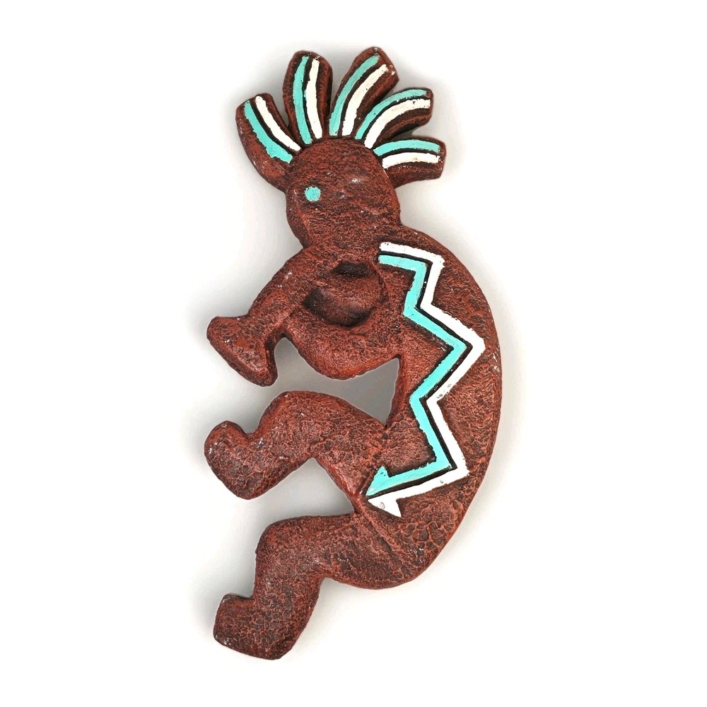 Large Kokopelli Folk Art Good Luck Fortune Dancer Chalkware Wall Hang 18" Mexico